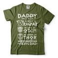 thumbnail image 1 of Men's Viking T-Shirt Viking Dad T-Shirt Father's Day Viking Tee Ragnar Thor Odin Norse Nordic Tee (X-Large Military Green), 1 of 6