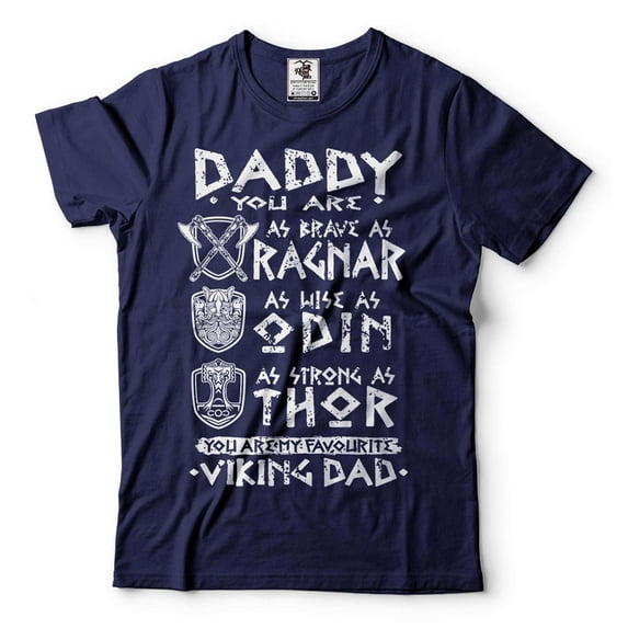 Men's Viking T-Shirt Viking Dad T-Shirt Father's Day Viking Tee Ragnar Thor Odin Norse Nordic Tee (XX-Large Navy Blue)