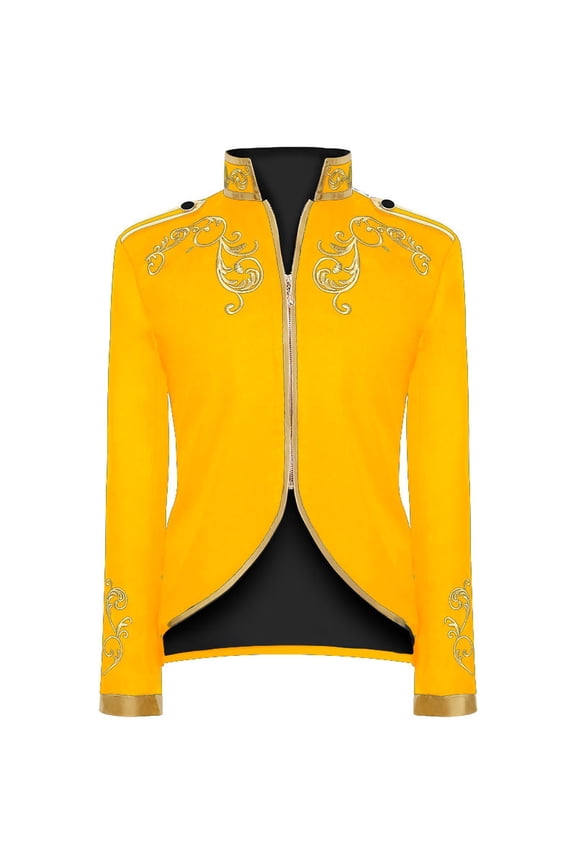 Men's Vinateg Jackets Embroidered Jacket Stand Collar Prince Formal Dress Up Jackets S