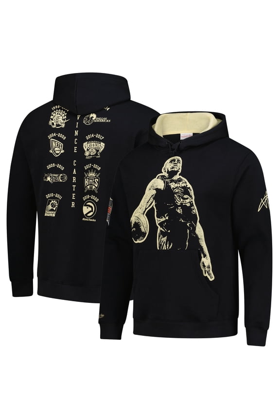 Men's Vince Carter Black Toronto Raptors NBA Hall of Fame 2024 Fleece Pullover Hoodie