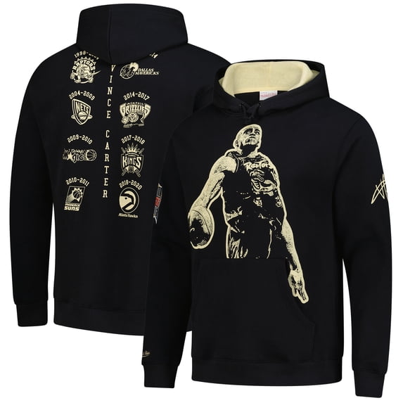 Men's Vince Carter Black Toronto Raptors NBA Hall of Fame 2024 Fleece Pullover Hoodie