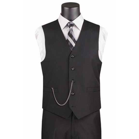 Men's Vinci Suits Classic Black Suit Vest Size X-large