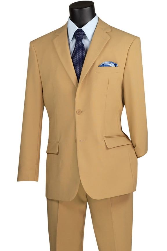 Men's Vinci Suits Classic Khaki Suit Size 42 Long
