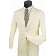 thumbnail image 1 of Men's Vinci Suits Ivory Slim Fit Poplin Suit Size 46 Long, 1 of 1