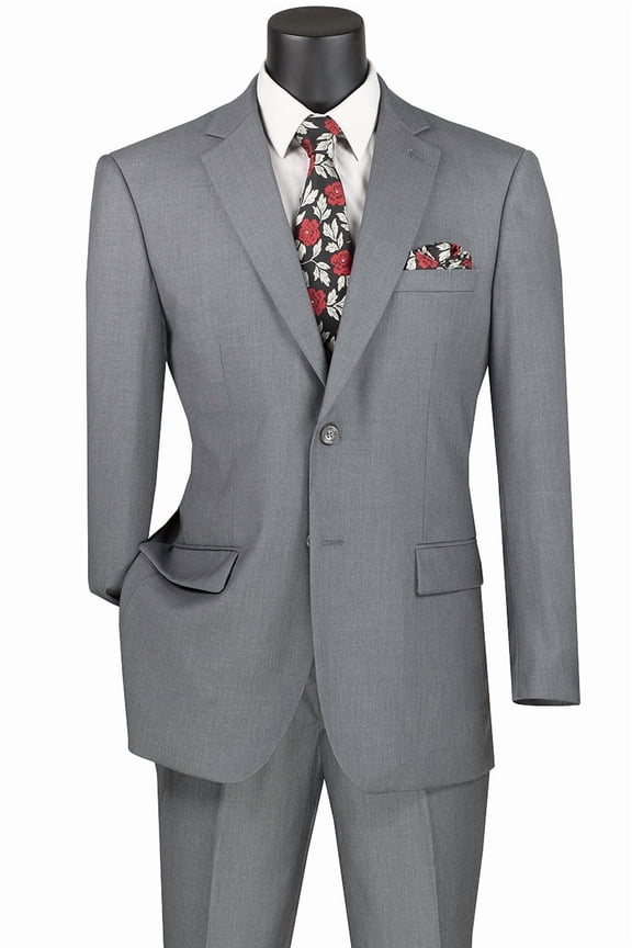 Men's Vinci Suits Modern Fit Grey Suit Size 38 Regular