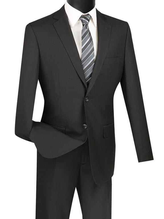 Men's Vinci Suits Smart Black Suit Size 54 Long