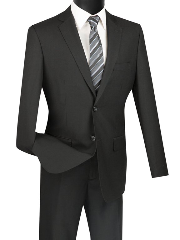 Men's Vinci Suits Smart Black Suit Size 56 Regular