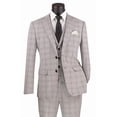 thumbnail image 1 of Men's Vinci Suits Summer Business Suit Light Grey Gray Size 36 Regular, 1 of 2