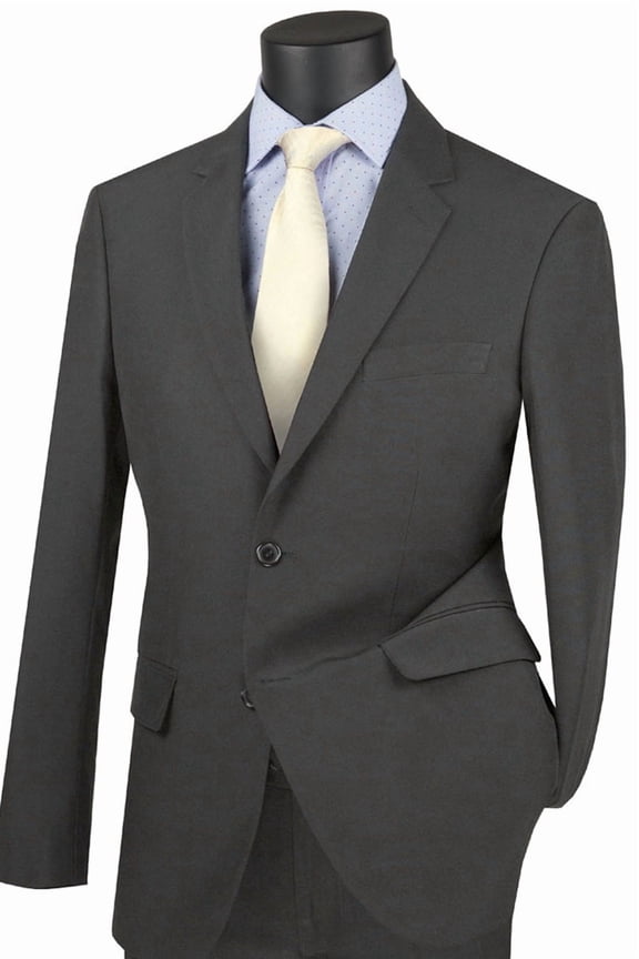 Men's Vinci Suits Ultra Slim Fit Stretch Bodycon Suit Charcoal Grey Size 40 Regular