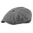 thumbnail image 1 of Men's Vintage 8 Panels Octagonal Newsboy Cap, Soft Visor Cabbie Fiddler Painter Beret Hat, Breathable Summer Sun Cap, Fashion Headwear for Men Daily Casual Outfits, 1 of 7