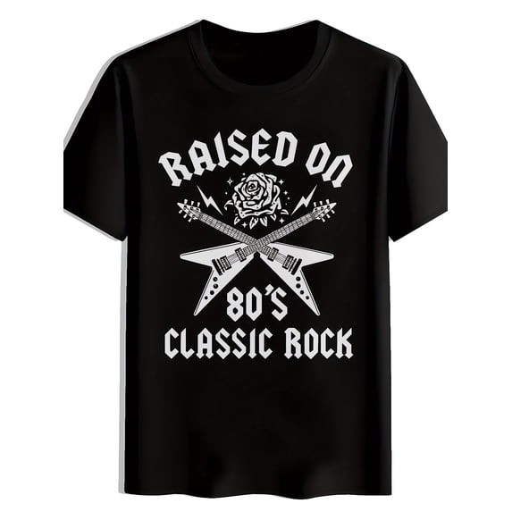 Men's Vintage 80s Rocker Raised on Classic Rock T-Shirt