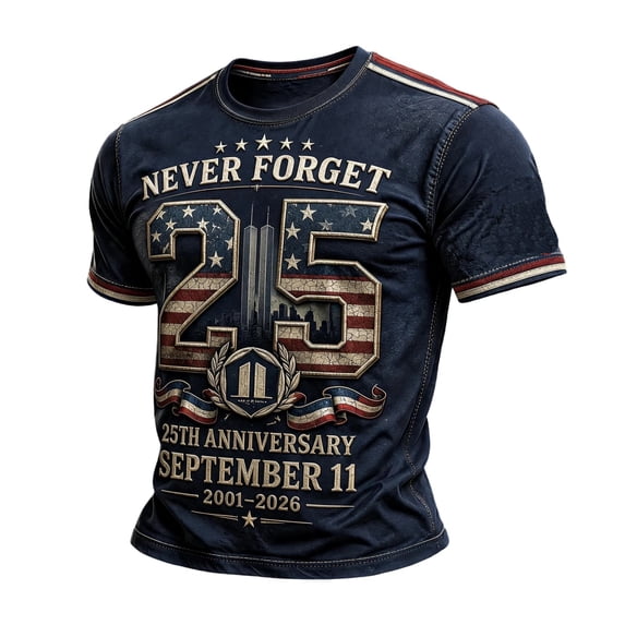 Men's Vintage 911 Memorial Never Forget American Flag Honor Faith Hope Tshirt