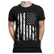 ROY&CHANEY Men's Vintage American Flag Shirt Short Sleeve Crewneck 4th of July USA T-Shirt Casual Big and Tall Printed Graphic Tees