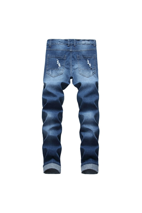 Men's Vintage Black Stretch Loose Jeans with Light Wash, Everyday Comfort Fit