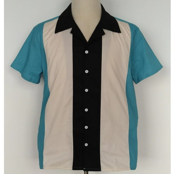 Men's Vintage Bowling Shirt Hawaiian Summer Beach Casual Shirts