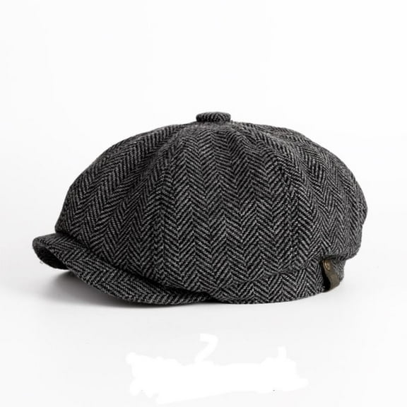 Men's Vintage British Style Octagon Newsboy Cap, Classic Peaked Brim Soft Blend Fabric Driver Hat for Daily Outdoor Photography Fashion