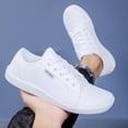thumbnail image 1 of Men's Vintage Brown Leather Lace-Up Casual Flat Sneakers, 1 of 5