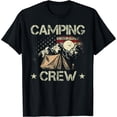 thumbnail image 1 of Men's Vintage Camping Crew Black T-Shirt Short Sleeve Cotton Tee, 1 of 5