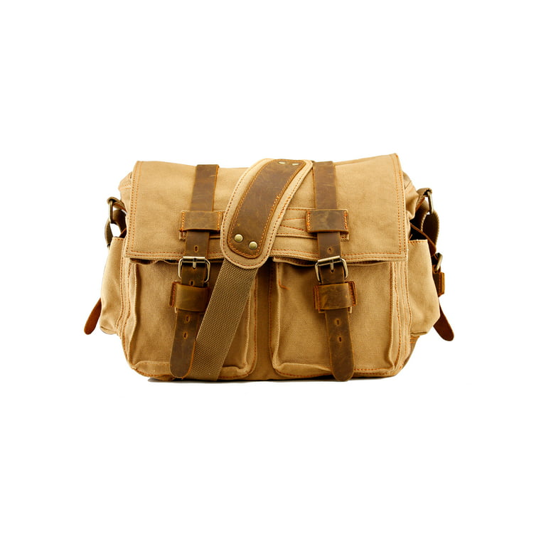 Canvas Leather Vintage Star Adjustable Strap Messenger Crossbody Shoulder  Bag