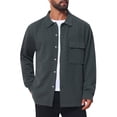 thumbnail image 1 of Men's Vintage Casual Button Down Chest Pocket Jacquard Knit Shirt Jacket S Dark Gray, 1 of 6