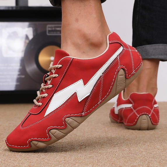 Men's Vintage Casual Sneakers, Lightweight Soft Sole Walking Shoes, Lace-Up Retro Fashion Trainers for Outdoor Hiking, Travel, Daily Wear and Casual Comfort