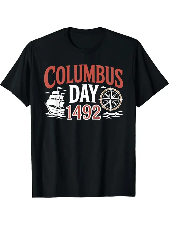 Men's Vintage Columbus Day 1492 Graphic T-Shirt