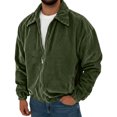 thumbnail image 1 of Men's Vintage Corduroy Casual Long-Sleeve Pocket Jacket, Army Green, L, 1 of 6