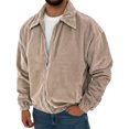 thumbnail image 1 of Men's Vintage Corduroy Casual Long-Sleeve Pocket Jacket, Khaki, XXXL, 1 of 6
