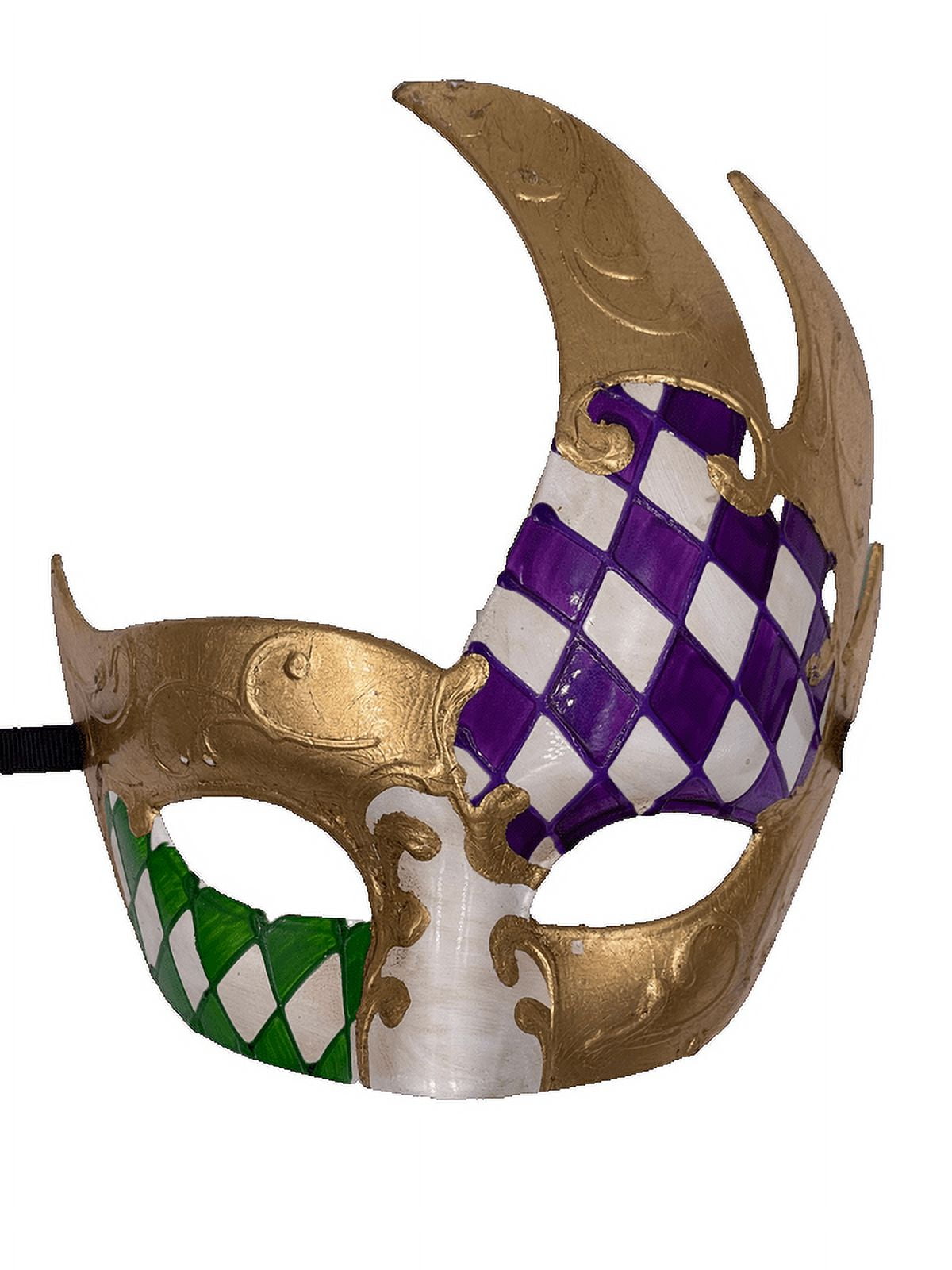 Men's Vintage Design Prom Mardi Gras Musical Checkered Masquerade Mask
