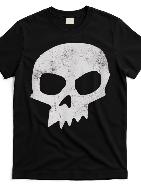 Men's Vintage Distressed Skull Graphic T-Shirt