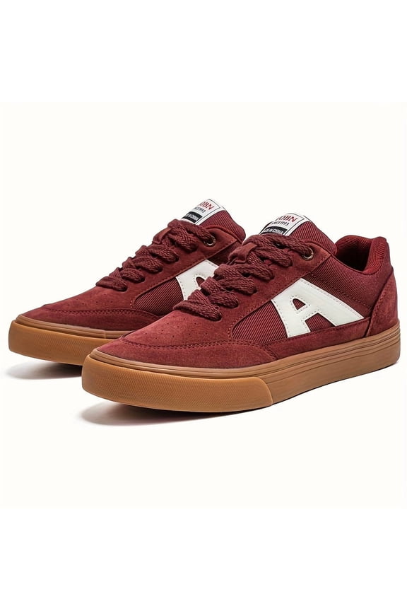 Men's Vintage German Trainer Sneakers - Lightweight Low-Top Upper & Cushioned Rubber Sole, All-Season Casual Sports Shoes for Gym,, Casual Attire - Solid Color Classic Round Toe Design