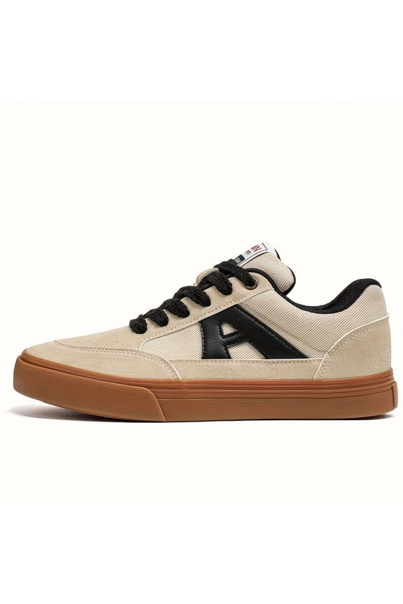Men's Vintage German Trainer Sneakers - Lightweight Low-Top Upper & Cushioned Rubber Sole, All-Season Casual Sports Shoes for Gym,, Casual Attire - Solid Color Classic Round Toe Design