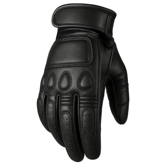 Men's Vintage Goatskin Leather Motorcycle Gloves Gel Padded Cruiser Street Riding Protective Racing Powersports S