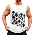 thumbnail image 1 of Men's Vintage Graphic Tank Top Cotton Athletic Sleeveless Shirt Casual Gym Vest, 1 of 10