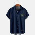 thumbnail image 1 of Men's Vintage Hawaiian Shirts Lapel Button Up Shirt Short Sleeve Pocket Top Summer Tropical Beach Tshirt Casual Bowling T Shirt, 1 of 4