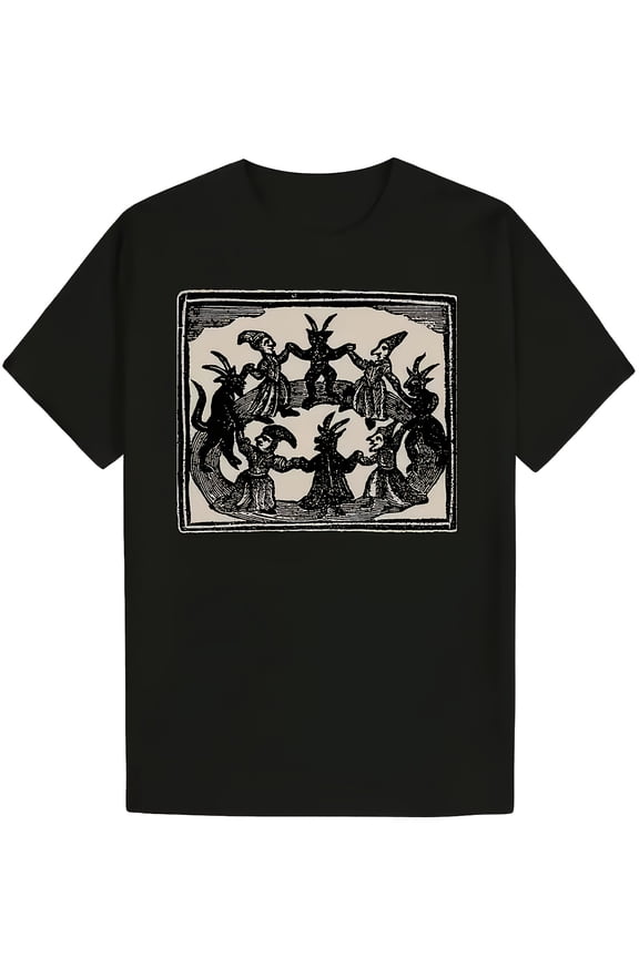 Men's Vintage Horror Anime Graphic T-Shirt - Y2K Retro Print Black Tee with Gothic Monster Design, Casual Round Neck Short Sleeve Shirt for Summer, Machine Washable Quirky Gift for Men, Anime