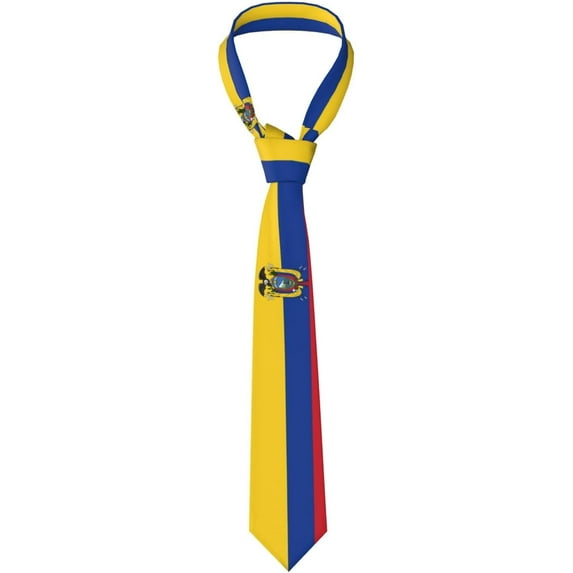 Men's Vintage Mexican Flag Neck Tie Formal Classic Tie Vintage Ecuador Ecuadorian Ecuadorean Flag