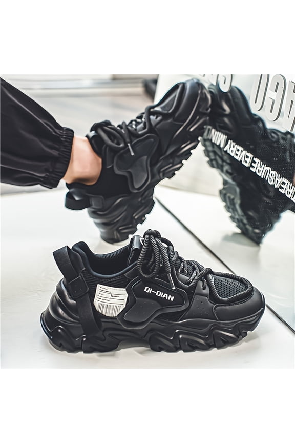 Men's Vintage Old School Style Chunky Shoes, Comfy Non Slip Durable Soft Sole Sneakers For Men's Outdoor Activities