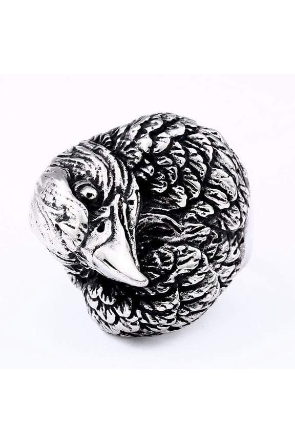 Men's Vintage Owl Ring Stainless Steel Animal Ring Personality Biker Ring Gothic Ring Punk Ring for Men and Women Fashion Jewelry US Size 8-13