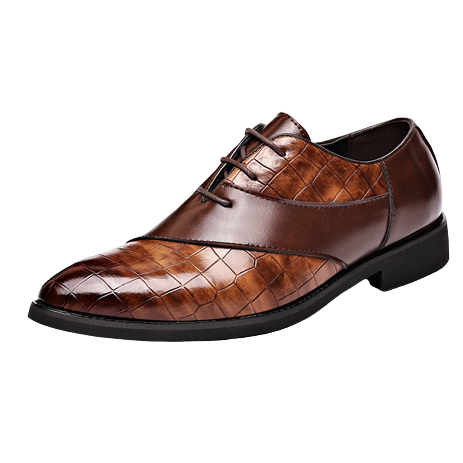 mens brown patent leather dress shoes Mens Chocolate Brown Exotic Print Leather Dress Shoes Oxfords Giovanni  MATTIAS main image 0
