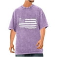 thumbnail image 1 of Men's Vintage Patriotic T-Shirt – Acid Wash American Flag Graphic Tee, Oversized Baggy Crewneck Short Sleeve Top for 4th of July & Summer 2025, 1 of 6