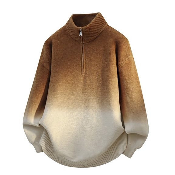 Men's Vintage Printed Sweater Long Sleeve Crewneck Pullover Tops Stretch Knit Tee Fall Winter Warm Sweatshirts