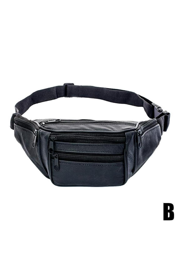 Men's Vintage Pu Messenger Bag Waist Pack Pouch Hiking Motorcycle Outdoor N1Q9