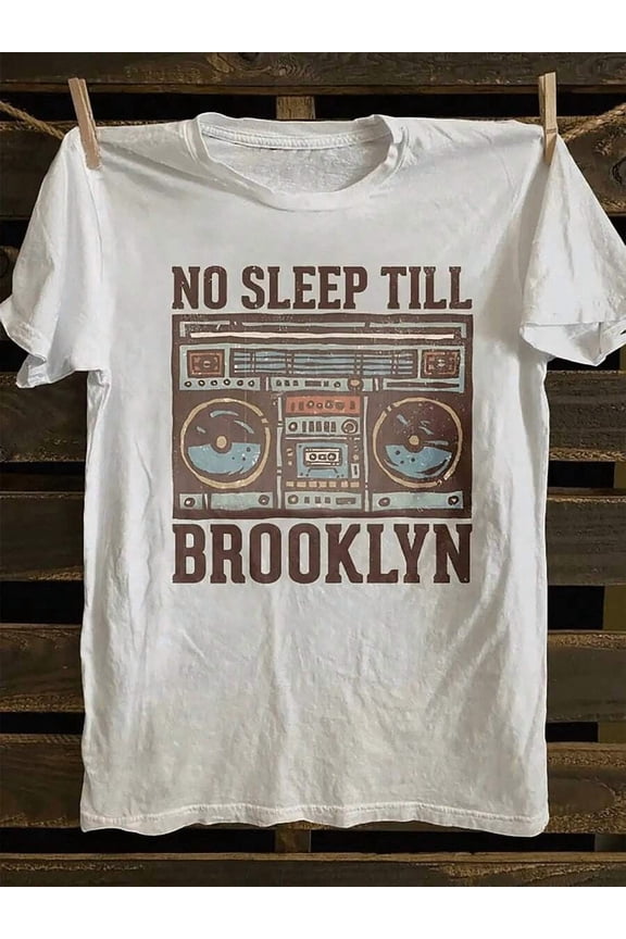 Men's Vintage Punk Rock Graphic T-Shirt Retro Boombox Design, Soft 100% Cotton, Casual & Comfortable Fit, White With Brown & Teal Accents, Everyday Tshirt | Vintage Design | Soft Cotton Shirt, Rock Ba