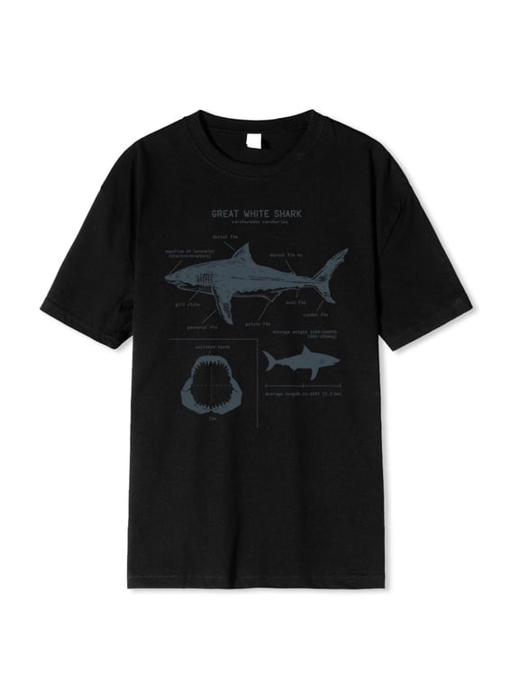 Men's Vintage Scientific Great White Shark Anatomy T-Shirt