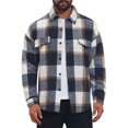thumbnail image 1 of Men's Vintage Shirts Long Sleeve Button Down Brushed Plaid Shirt Jacket S Navy White, 1 of 6