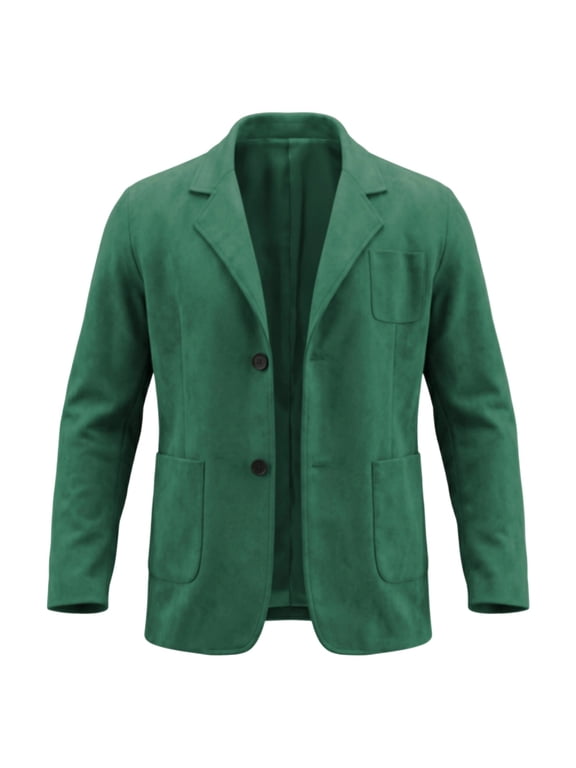 Men's Vintage Single Breasted Suede Sport Coat, Slim Fit Western Cowboy Casual Blazer Jacket with Multi Pockets for Fall Winter Wedding Prom Party Office Business