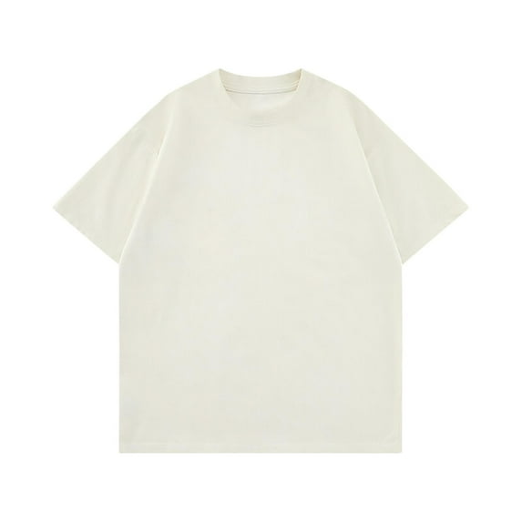 Men's Vintage Solid Color Casual Short Sleeve Round Neck T-Shirt for Exercise and Daily Wear