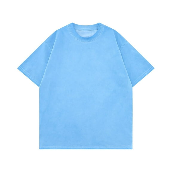 Men's Vintage Solid Color Casual Short Sleeve Round Neck T-Shirt for Exercise and Daily Wear