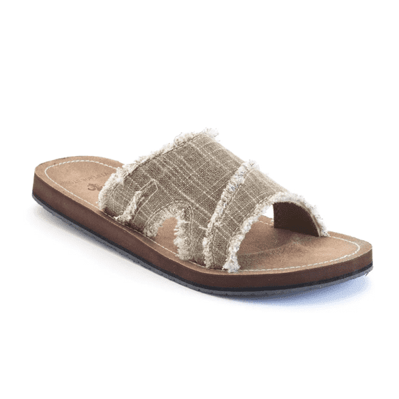 Men's Vintage Stone Frayed Flip-Flops, Size: Large, Brown